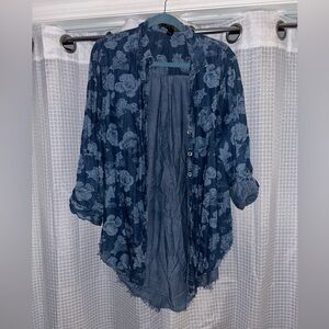 Jean material button up